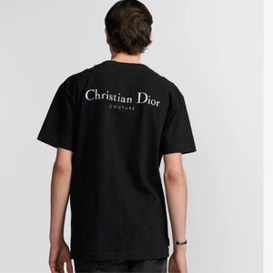 Christian Dior Classic Black Tee with White Logo